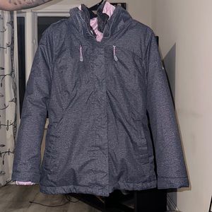 Grey jacket w/ detachable smaller jacket
